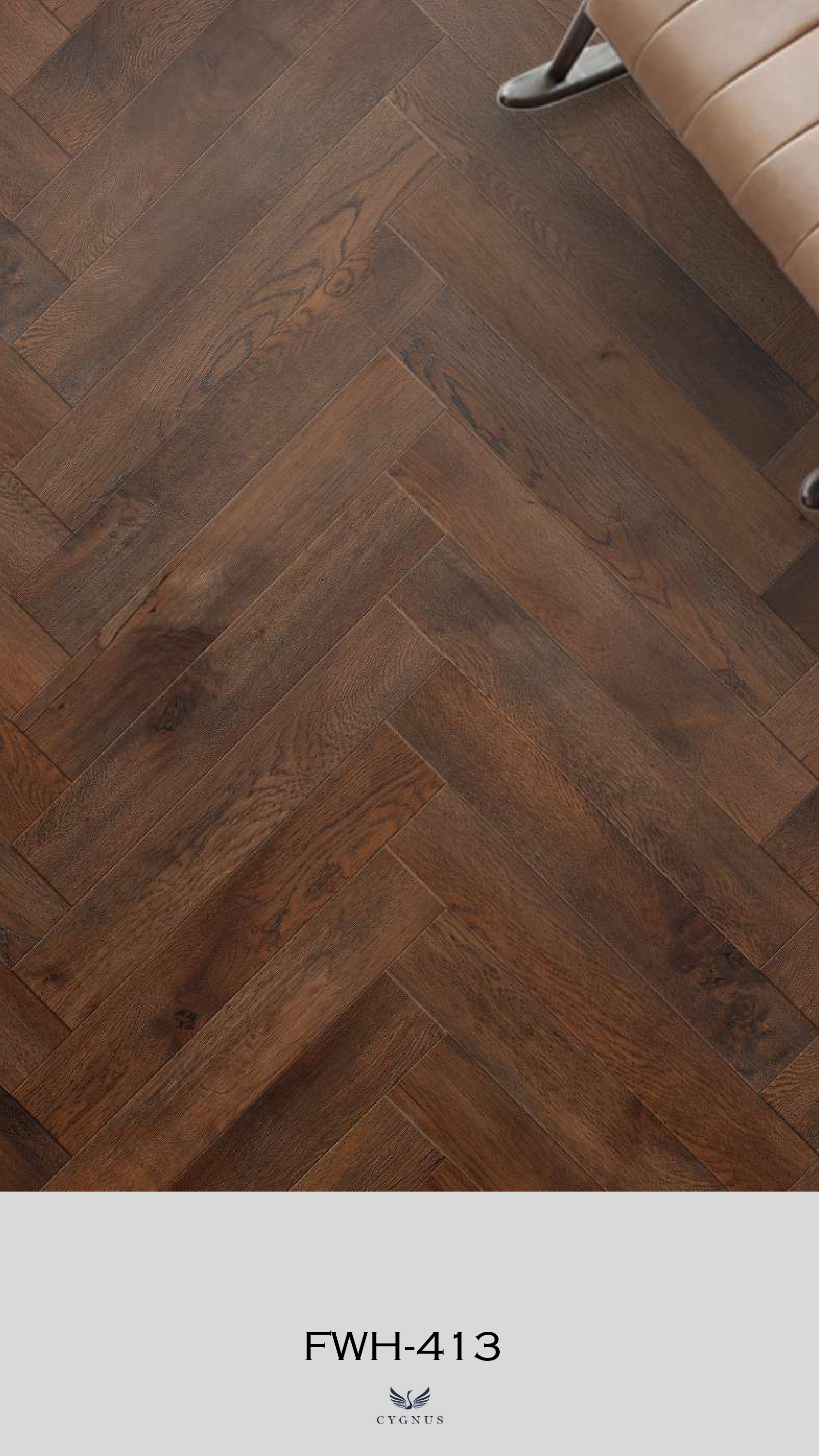 FWH-413 WS Fauxwood Herringbone Laminate Flooring - Durable & Stylish