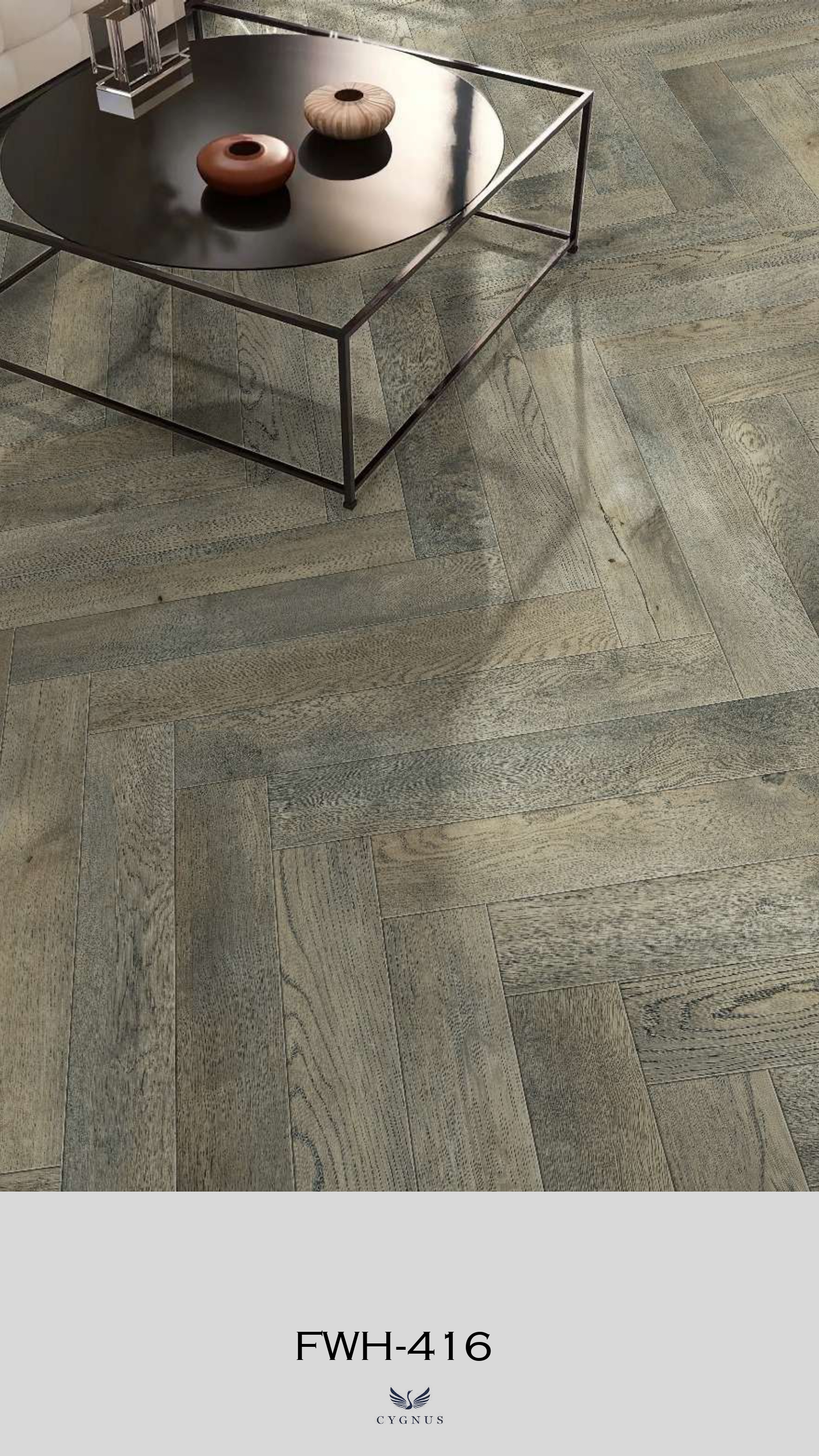 FWH-416 WS Fauxwood Herringbone Laminate Flooring - Durable & Stylish