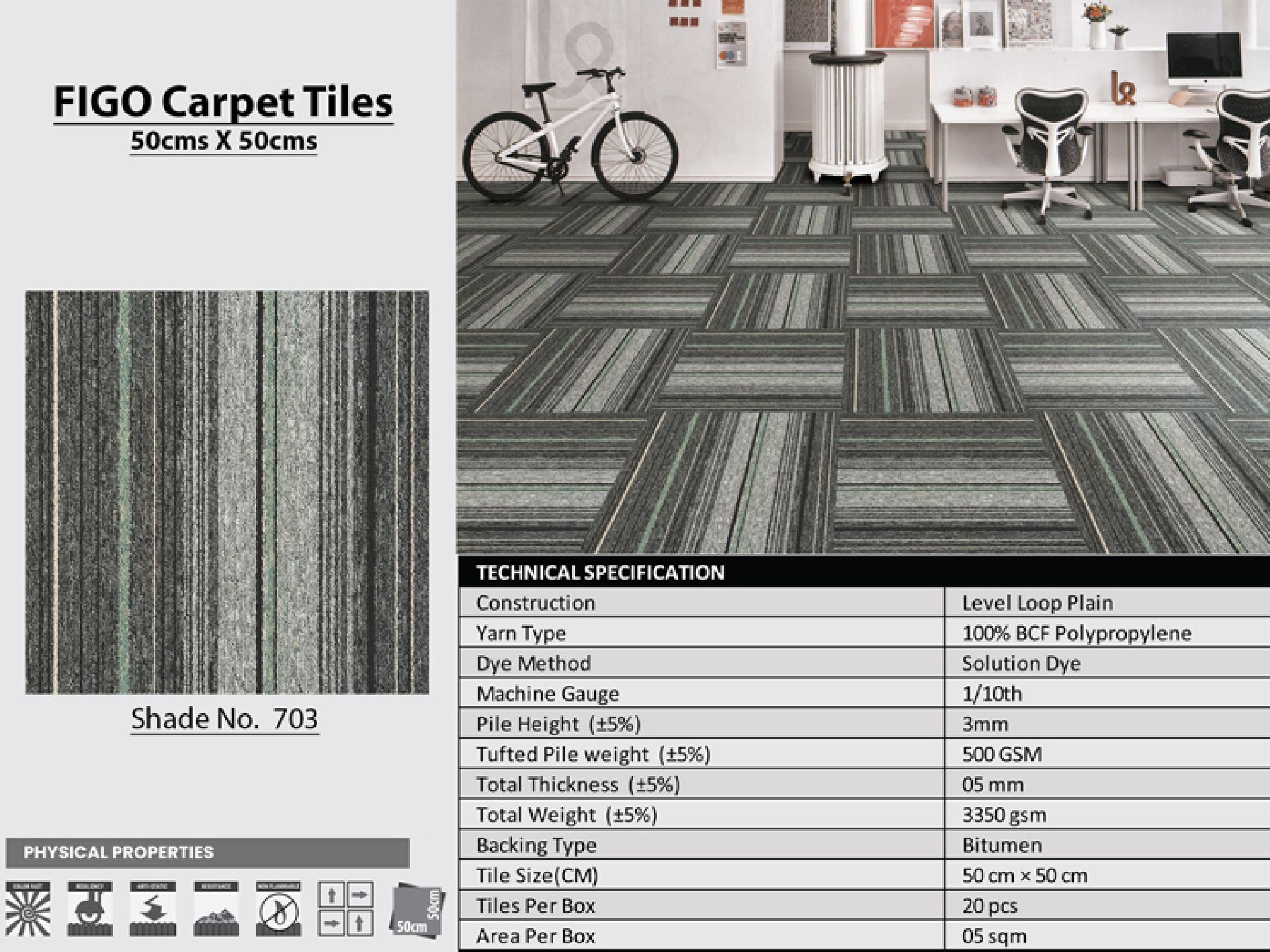 Durable Figo Carpet Tile 50x50cm - Shade 703