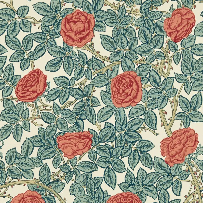 Morris & Co. Rambling Rose Wallpaper - Classic Floral Design